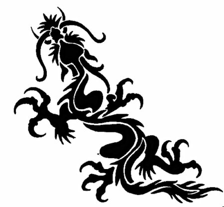 Китайский дракон трафарет
