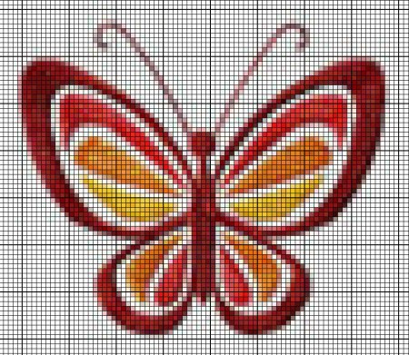 Эскиз бабочки для вышивки