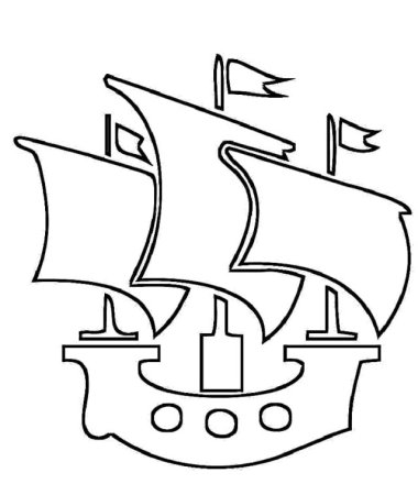 Раскраска. Кораблик