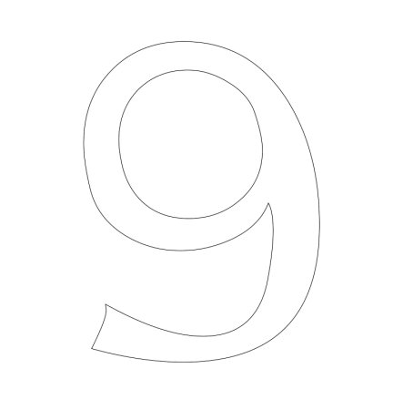 Цифра 9 трафарет для вырезания