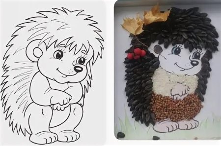 Рисунок ежика для поделки