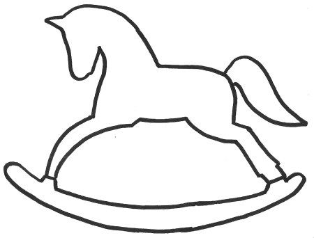 Лошадка качалка трафарет