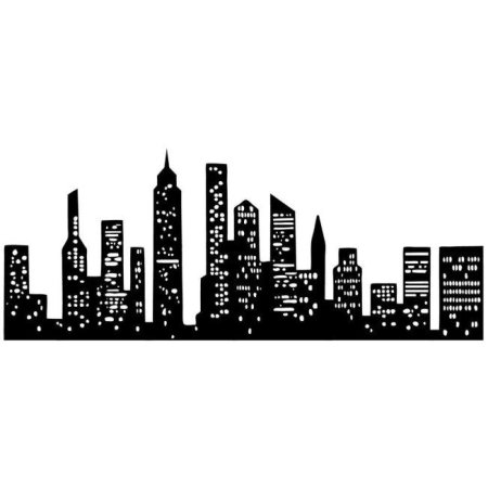 Силуэты домов ночного города