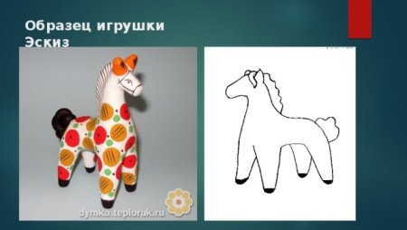Дымковская лошадка трафарет