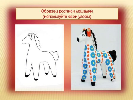 Пластилинография Дымковская лошадка