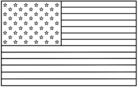 Флаг США для раскрашивания