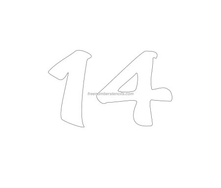 Цифра 14 трафарет
