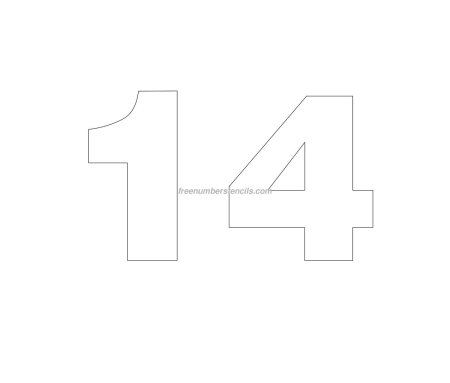 Число 14 трафарет