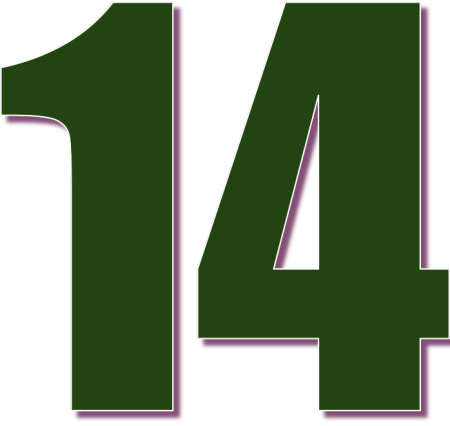 Цифра 14 цветная