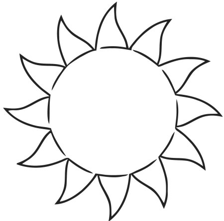 Солнце картинка раскраска