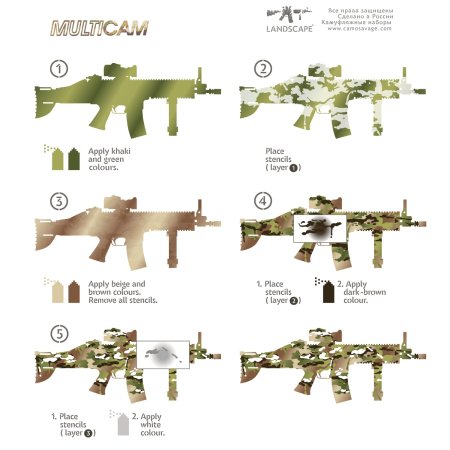 Трафарет для покраски оружия Multicam