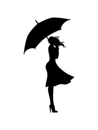 Трафарет девочки с зонтом (40 фото)