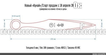 Нож кунай чертеж