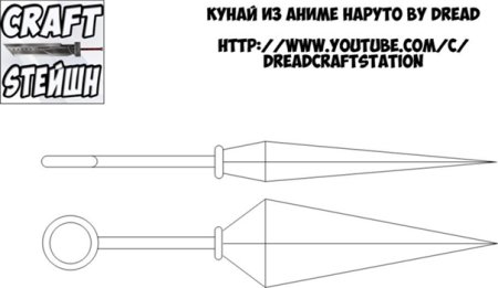 Кунай Наруто чертеж