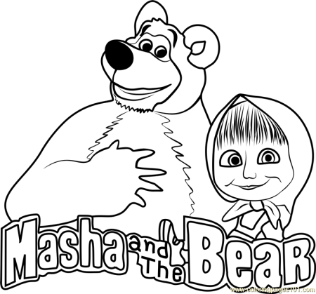 Рисунки разукрашки Маша и медведь