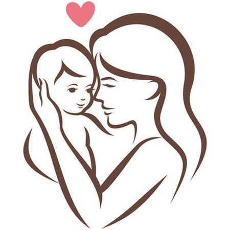 Силуэт мамы с ребенком на руках