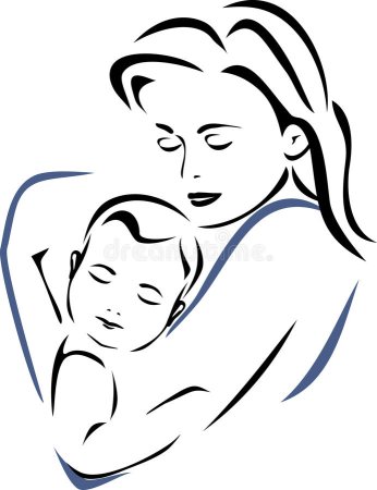 Силуэт матери и ребенка