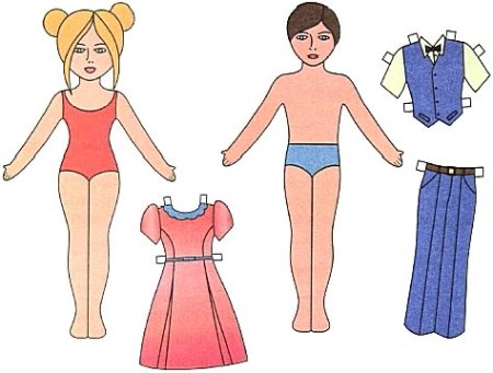 Кукла для одевания бумажная