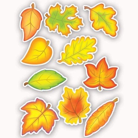 Трафарет цветных осенних листьев (49 фото)