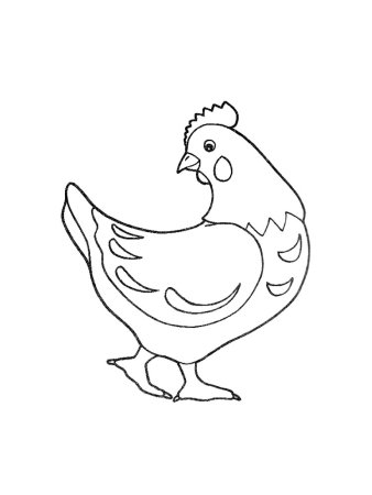 Курица раскраска