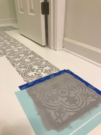 Трафарет для покраски пола плитка