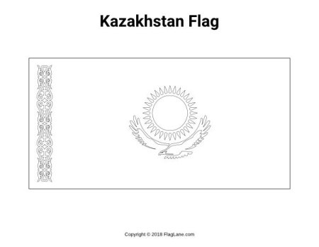 Флаг Казахстана раскраска