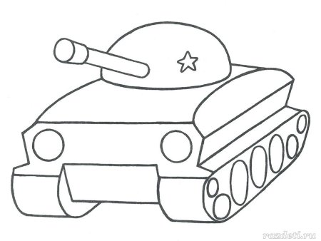 Трафарет танка для детей