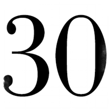 Цифра 30 синяя