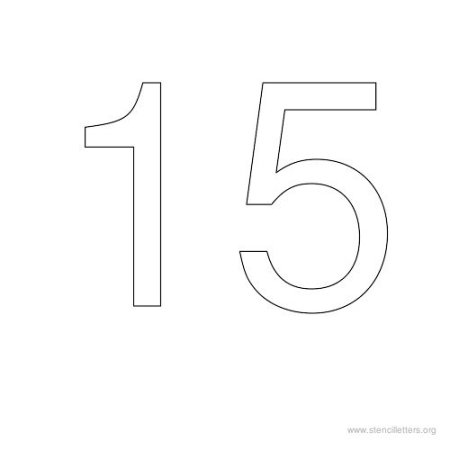 Цифра 15 трафарет