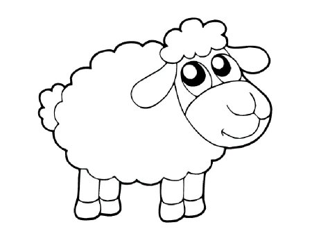 Раскраска Овечка для детей 2-3 лет