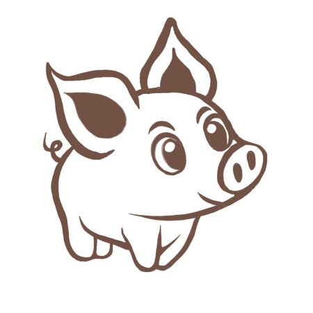 Трафарет поросенка