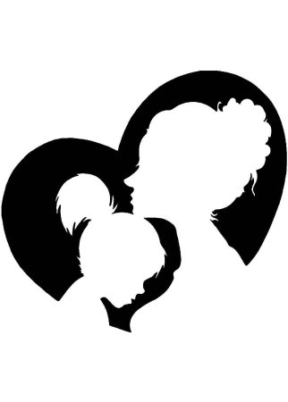 Силуэт мамы с ребенком