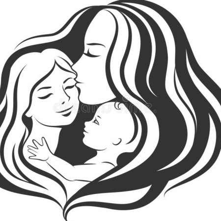 Монохромная вышивка крестом детей