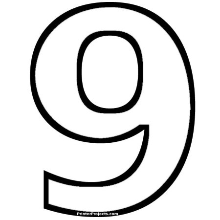 Цифра 9 чб
