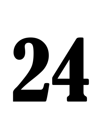 Цифра 24 в черном