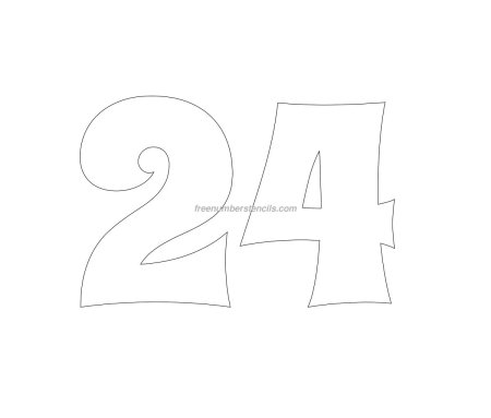 Трафарет цифры 24 для вырезания