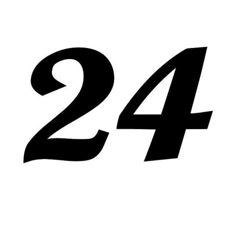 Цифра 24 в черном