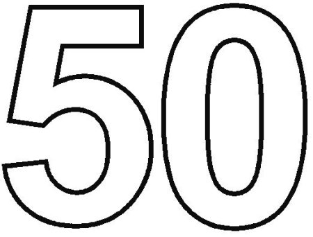 Цифра 50 трафарет для вырезания