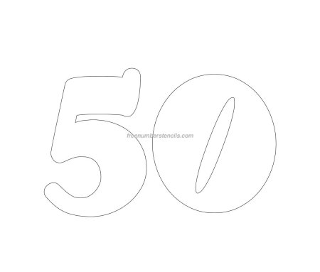 Цифра 50 трафарет для торта