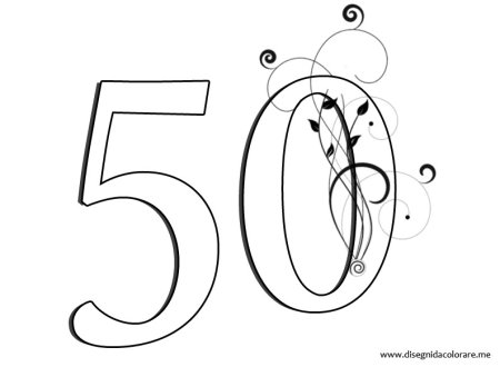 Цифра 50 трафарет