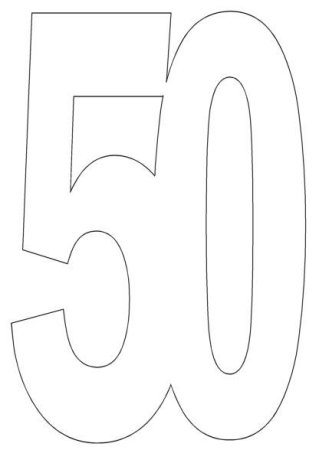 Цифра 50 трафарет для вырезания