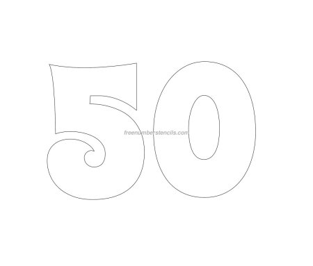 Цифра 51 трафарет