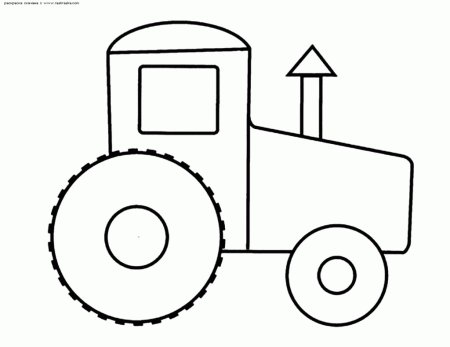 Раскраска трактор для детей 3-4 лет