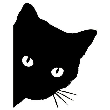 Наклейка черная кошка