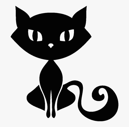 Наклейка черная кошка