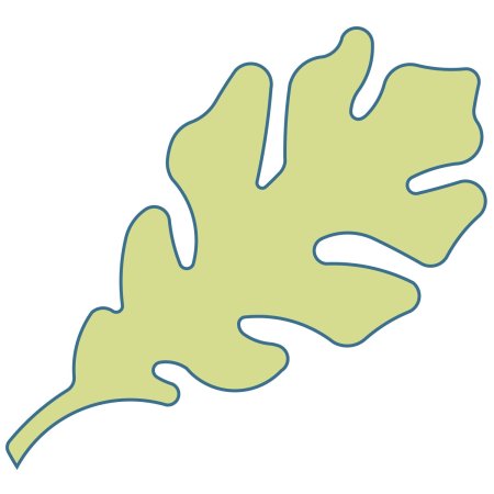 Лист дуба трафарет