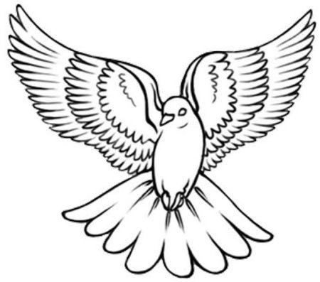 Голубь мира трафарет