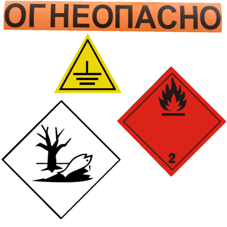 Знак Огнеопасно баллоны с газом