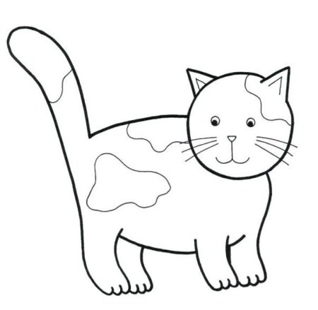 Контур кошка для детей