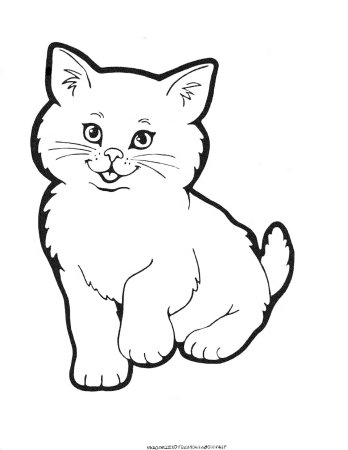 Кошка раскраска для детей